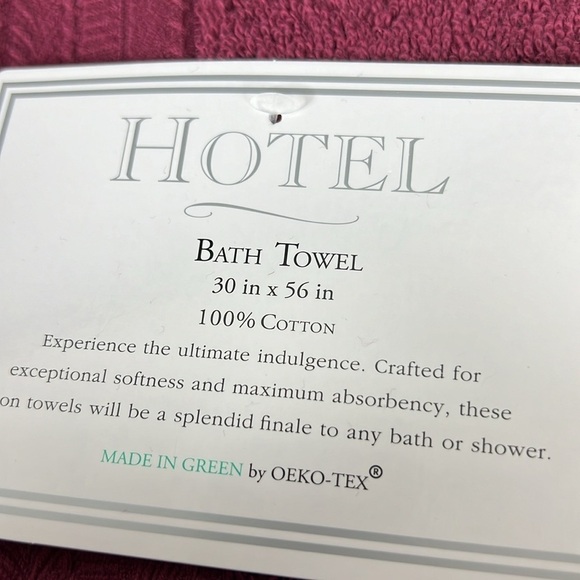 HOTEL Bath Towel Set Burgundy 100% Cotton Soft Absorbent - 8 Piece Set - NEW - Picture 2 of 8